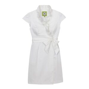 Elizabeth McKAY Scotland Wrap Belted Dress white  Item # 5080-01 Size 0 NWT